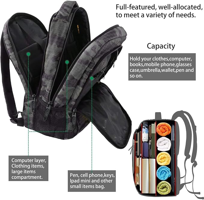MATEIN Travel Computer Backpack, Sturdy College School Backpack - Image 8