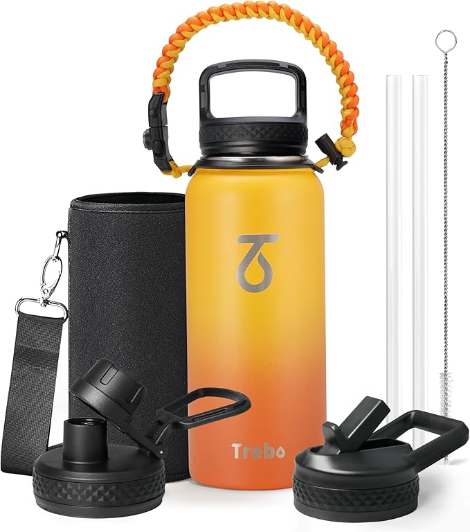 Trebo 32oz Water Bottle Insulated by StayHotStayColdStayGreen