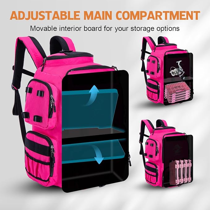 Goture Fishing Backpack, 900D Water-Resistant Tackle Backpack - Image 3