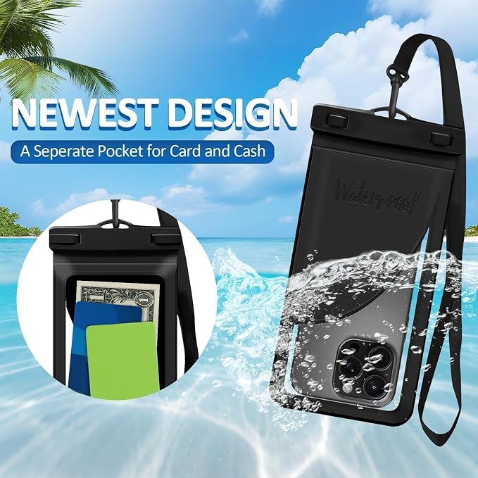 Waterproof Phone Pouch, with Interior Card Pocket, Large Waterproof Phone Case - Image 3
