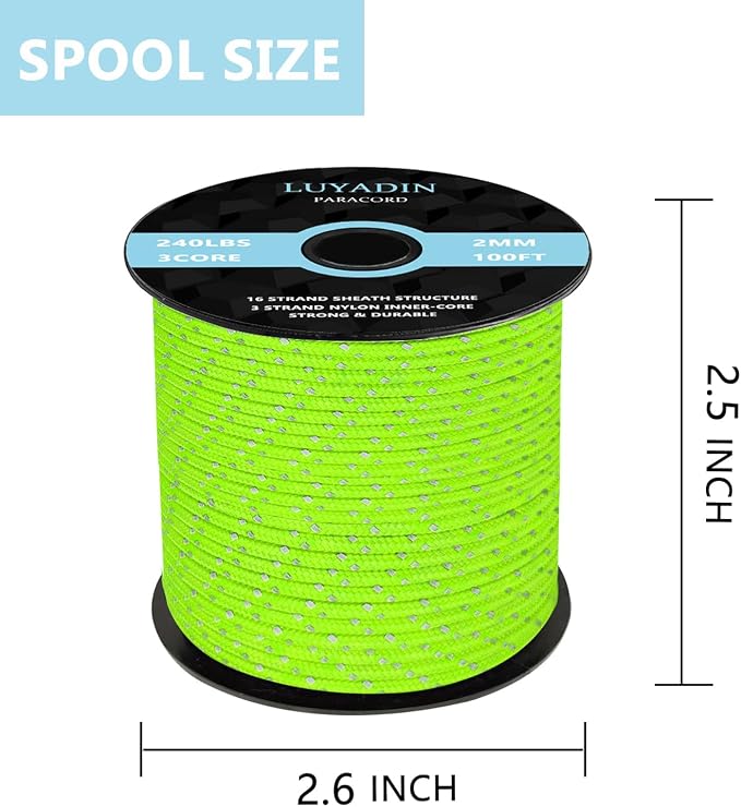 Reflective Paracord 240lb - Image 2
