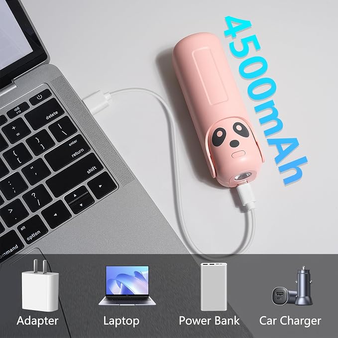 Portable Handheld Personal Fan, 4 IN 1 USB-C Rechargeable Mini Eyelash Fans - Image 6