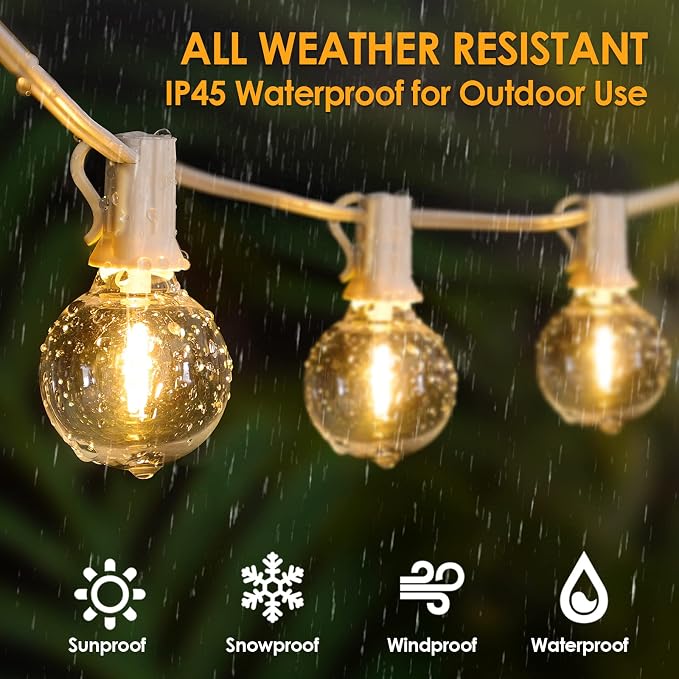 Mlambert 150Ft Outdoor String Lights, Connectable G40 Globe Patio Lights - Image 3