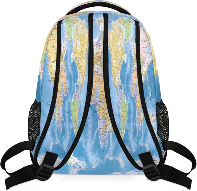 Backpacks Globe World Map School Bag Student Bookbag Adjustable Shoulder Bags - Image 4