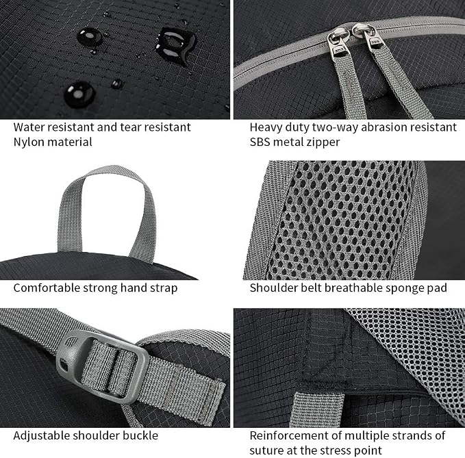 FENGDONG 35L Lightweight Foldable Waterproof Packable Travel Small Hiking - Image 4