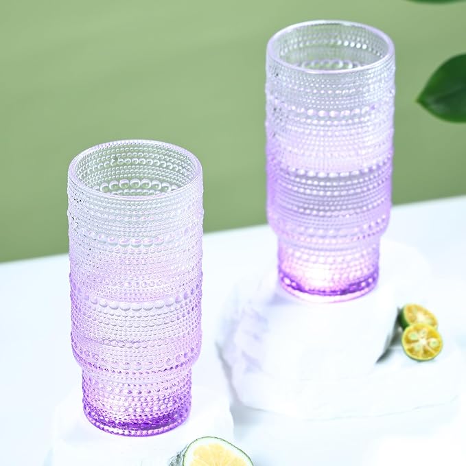 Large Capacity 16 oz Hobnail Drinking Glasses Set of 6, Vintage Glassware - Image 6