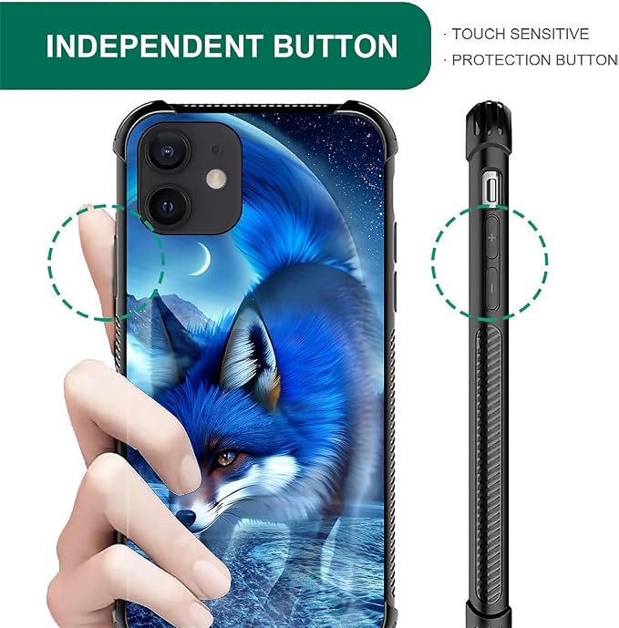 for iPhone 12 Mini Case, Snowy Mountain Fox Lake Pattern Graphic Design Girl - Image 7