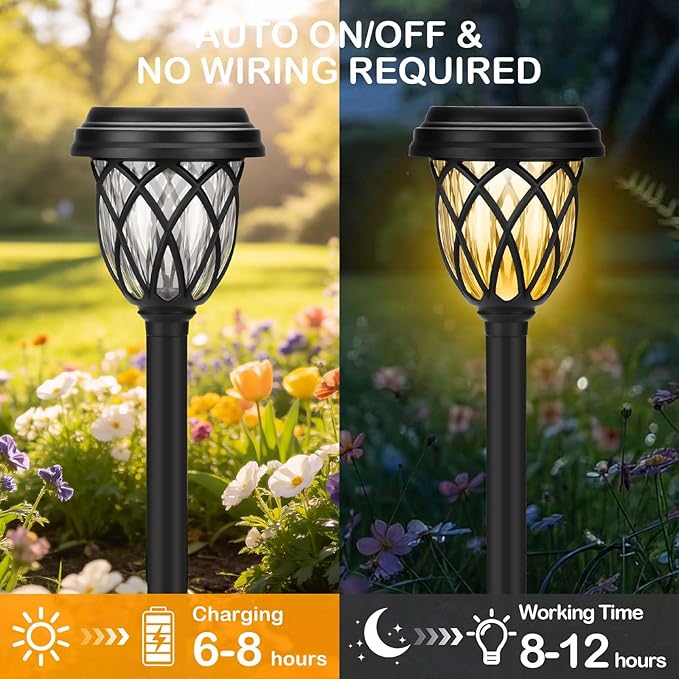 Solar Lights Outdoor 8 Pack Solar Garden Lights Waterproof IP65 Solar Landscape - Image 5