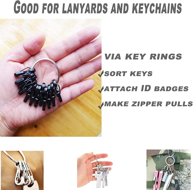 Mini Carabiner Clips with Metal Spring Wiregate Hook and Little Eye Hole - Image 4