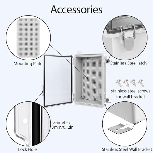 LeMotech Electrical Box, IP67 Waterproof Hinged Clear Cover Stainless Steel - Image 4