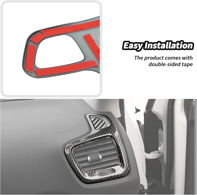 JeCar 3pcs Carbon Fiber Dash Vent Cover Trim Kit - Image 5