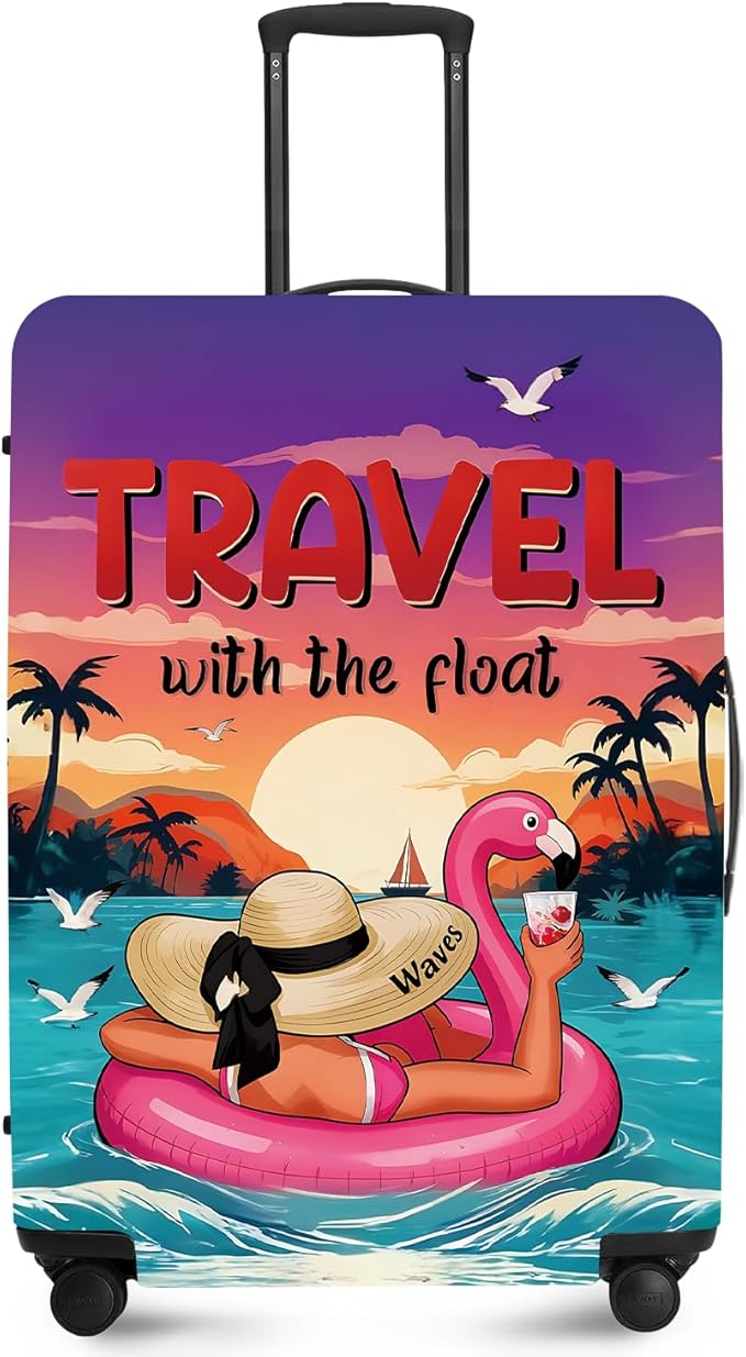 ANNA QUEEN Tropical Travel Flamingo Float Luggage Cover -Stretchable Airplane by ANNAQUEEN