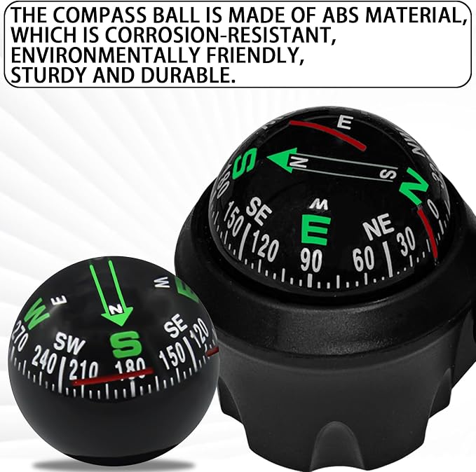 Compass for Car, Automotive Dashboard Accessories Car Compass Ball - Image 4