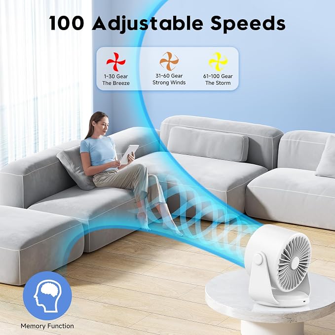 YOSHENMO Desk Fan, Turbo Table Fan - Image 7