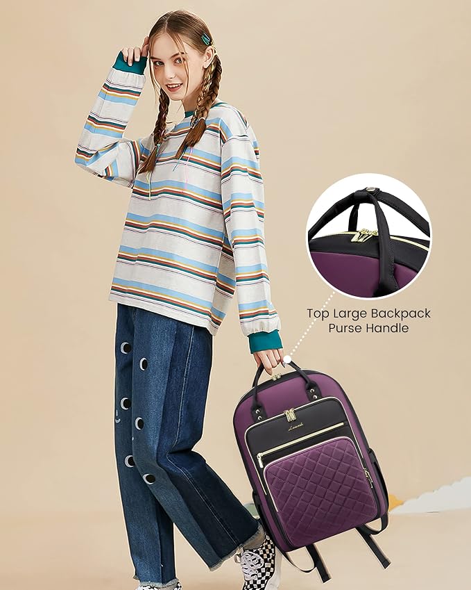 LOVEVOOK Laptop Backpack Purse for Women, 15.6" Laptop Bag for Travel - Image 5