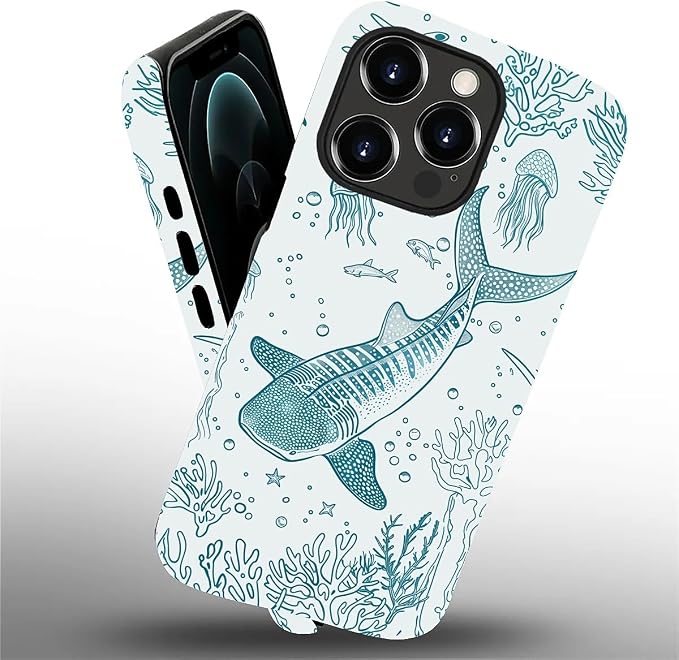 for iPhone 12/12 Pro Case, HH2 Ocean Whale Shark Hybrid 2 Layer Hard Shell - Image 2