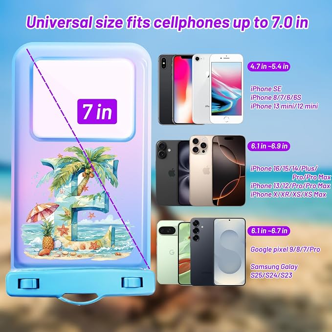 Personalized Initial Waterproof Phone Pouch Case - Image 2