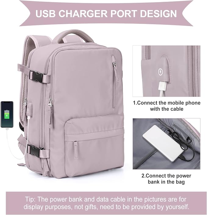 WONHOX Large Travel Backpack Carry on Flight Approved Laptop Work Business - Image 3