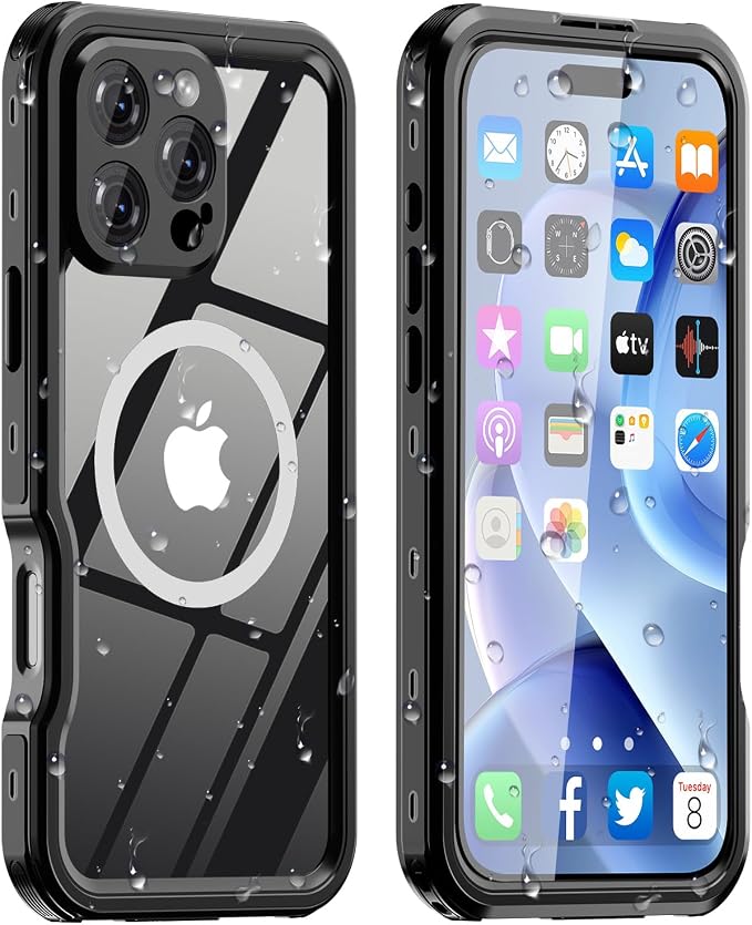 for iPhone 16 Pro Max Case Waterproof, Full Body Underwater Dustproof by Dewfoam