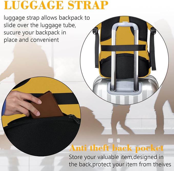 MATEIN Travel Laptop Backpack, Sturdy Anti Theft College School Backpack - Image 4