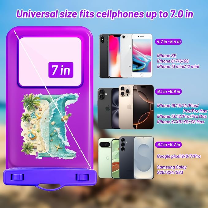 Personalized Initial Waterproof Phone Pouch Case - Image 2