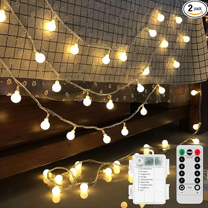 Battery Operated LED Globe String Lights by GHUSTAR