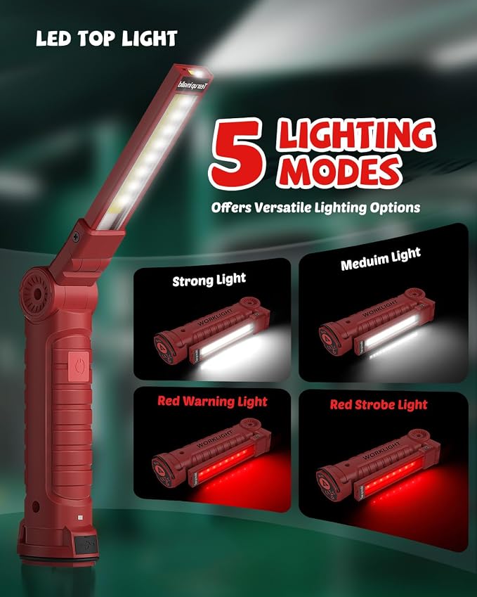 Coquimbo Tools Gifts for Men Dad Husband, Rechargeable LED Work Light Grill - Image 6