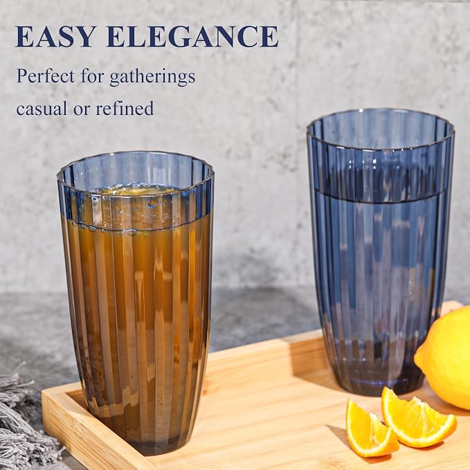 Acrylic Mixed Colors Highball Cups | Plastic Reusable Tumblers | 20oz | - Image 2