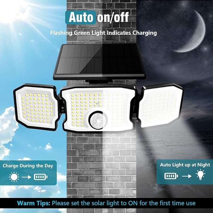 Solar Lights Outdoor Waterproof- 2800LM 200LED Solar Motion Sensor Lights - Image 3