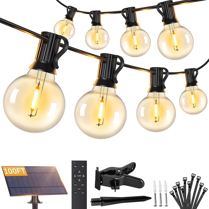 Brightever 100FT Solar String Lights Outdoor by Brightever