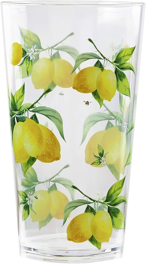 Reston Lloyd Calypso Basics Fresh Lemons 19 oz Acrylic Drinkware Set of 6 – - Image 3