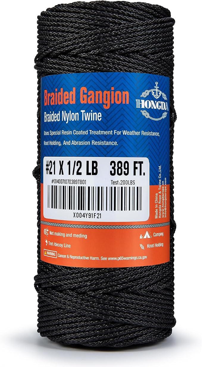 HONGDA #21 Braided Bank Line Twine, Braided Nylon String, 389 Feet Bank Line by hongda