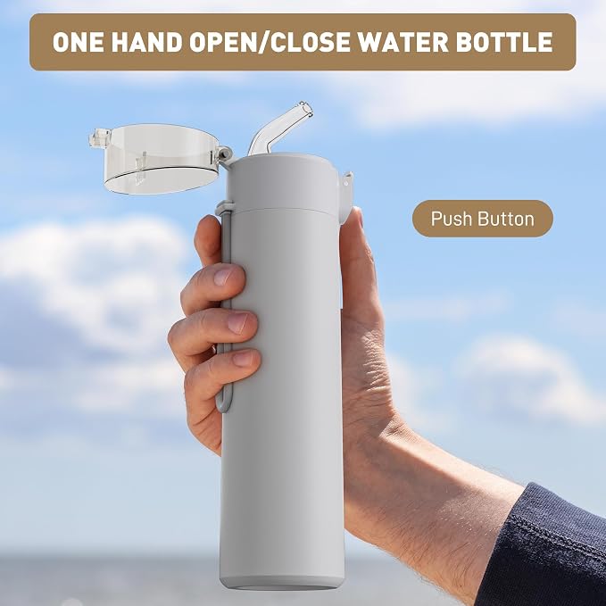 9oz Small Water Bottles with Straw, Mini Water Bottle One-Hand Open Design - Image 5