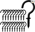 Set of 100 Nickel Plated Metallic Black Cup Hooks Small Hooks, 1/2 Inch by Pengchengwanli