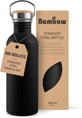 Bambaw 16 oz Stainless Steel Water Bottle, Dishwasher Safe, No Straw by Bambaw