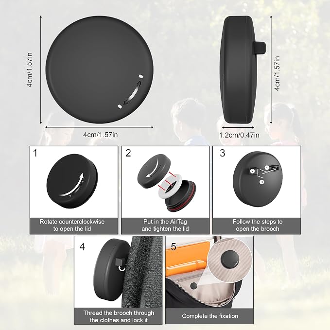 AirTag Holder with Invisible Brooch Pin - Image 5