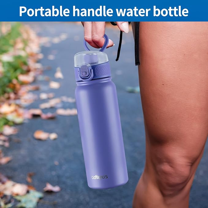 GOPPUS Insulated Water Bottle 20oz Stainless Steel BPA-Free Sports Bottle Ideal - Image 2
