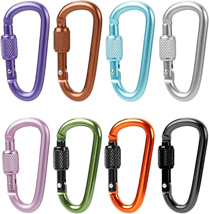 Multi-Pack Aluminum Carabiner Clips, Outdoor Activities by Unknown
