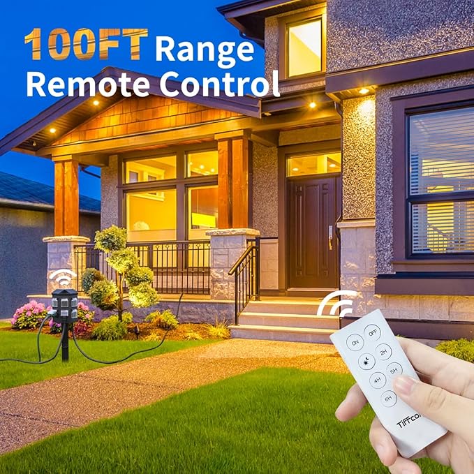 Outdoor Power Strip with 90FT Extension Cord, 100FT Remote Control, Dusk to - Image 3