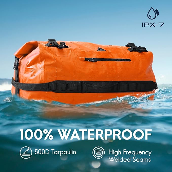Haimont Large Waterproof Duffel Backpack Roll-Top Heavy Duty Dry Duffle Bag - Image 2