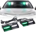 XRIDONSEN 2 in 1 Green White Dash Emergency Strobe Lights Interior Windshield by XRIDONSEN