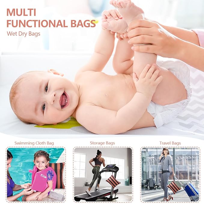 ALVABABY 2pcs Superior Waterproof Wet Dry Bags, Reusable - Image 6