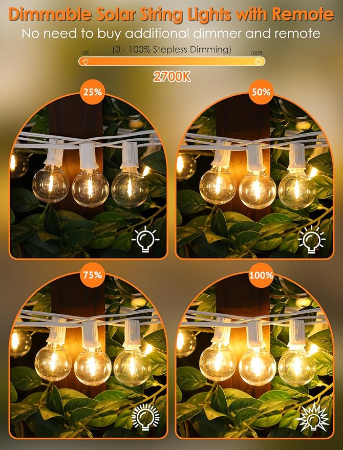 Larkvue 50FT Solar String Lights Outdoor - Image 4