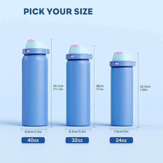 POWCAN 24 oz Metal Sports Water Bottle: 2-in-1 Push-Button Spout & Quick-Flip - Image 8