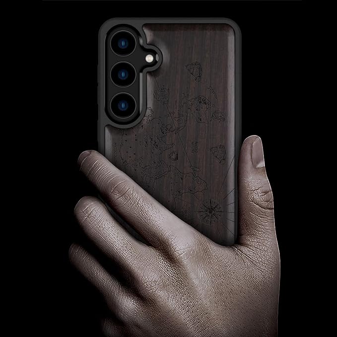 Carveit Wood Case for Galaxy S24 Plus Case Shockproof Protective Cover Unique - Image 2