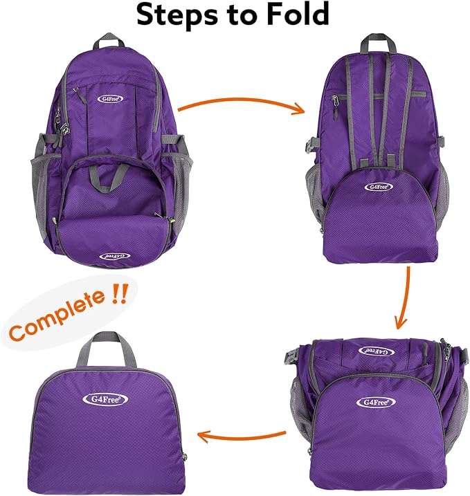G4Free 40L Lightweight Packable Hiking Backpack, Waterproof Travel Daypack - Image 6