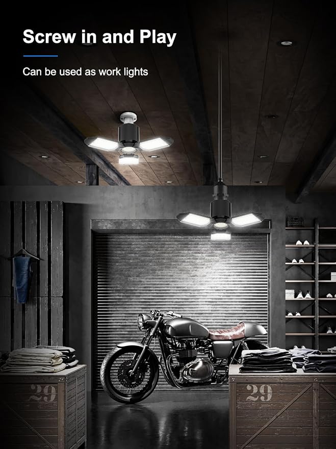 toberich LED Garage Light Bulbs 2 Pack, 8000LM Shop Lights - Image 2