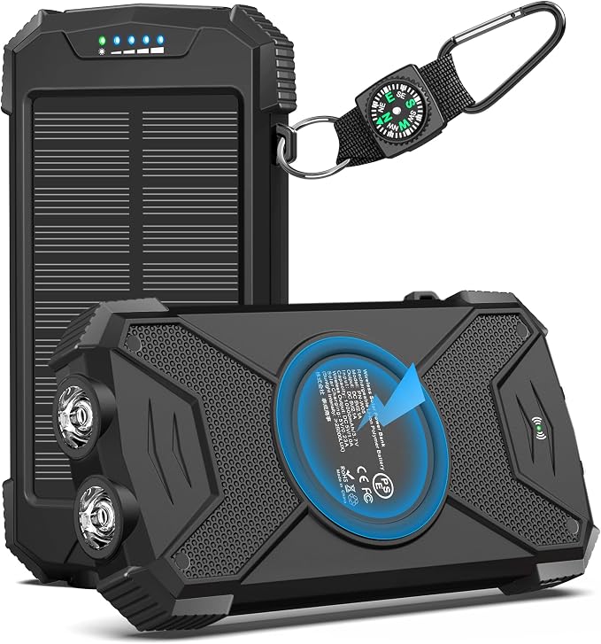 BLAVOR Solar Power Bank 10, Portable Wireless Charger, 20W Fast Charging by BLAVOR