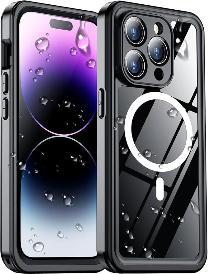 Temdan Compatible with iPhone 14 Pro Max Case Waterproof, Built-in Screen & by Temdan
