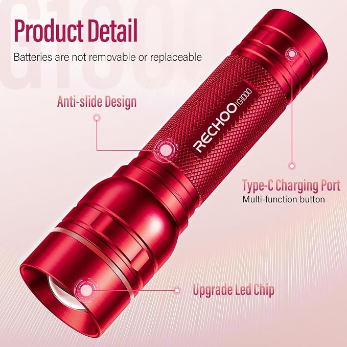 RECHOO Rechargeable Flashlights High Lumens, G1000 Super Bright Flash Light - Image 4